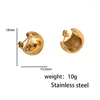 Boucles d'oreilles en peluche Crescent Half Cercle pour femmes Mentières d'oreille Femmes Femmes en acier inoxydable Bijoux de mariage Gift 2024