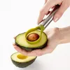 Roestvrij staal Avocado Cutter Peeler Knife Slicer 2 In 1 Pitaya Kiwi Kitchen Gadget Fruit Veget Fruit Gereedschap 240508
