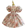 Taufkleider 2023 spanisches Mädchen Royal Dress Childrens Geburtstag Baptist Elegante Blumenfrosch Boutique Party Weste Q240507