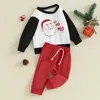 Ensembles de vêtements Baby Girl Boy Christmas Tenues de chariot à manches longues Primper Pantalage Top Pantals Toddler Vêtements