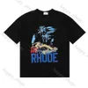 Męska designerka T Shirt Rhude Short Women Mens T koszule Rhudes Krótki nadruk streetwear Rhudd Outdoor Shirts Krótkie rękawie Summer Losowa koszula oddychająca 408