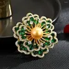 Brooches Elegant Exquise Fashion Camellia Lady Brooch Luxury Micro-Inway Zircon Design Begonia Flower Gift