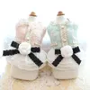 Princess Dress Coat for Small Dogs Buttefly Bow Luxury Fleece Tulle White Flower XS S M L XL 240508