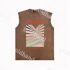 Modeheren schoudervest losse tanktops ontwerper katoen mouwloze t shirts kleding