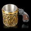 Pistool mugs revolver pistool pistool tankard mok met munitie kogel ronde schelpen bier mugs koffie beker drinkware 400 ml 2202