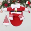 Abbigliamento per cani carino Babbo Natale abito vestiti con cappello Cat Dress Up Christmas