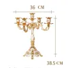 Porta portabandino 3/5 Arms Shiny Golden Placted Candelabra Romantico Metal di lusso per eventi di matrimonio Tavolo da pranzo Decorazioni per la casa