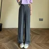 Women's Pants Women Casual Female Wide Leg Straight High Waisted Work Business Long Trousers With Petite For