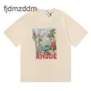 Herr- och kvinnors trender Designer Fashion Trendy Summer Ins RH F1 Racing Print Mens Loose Overdimensionerad kortärmad T-shirt Bomull