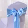1pc Satin chaise Bow Sashes Wedding Indoor Ribbon Outdoor Butterfly Fies for Party Event El Banquet Decorations Soft 240430