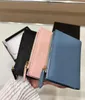 Avec des portefeuilles de mode triangle de boîte en cuir bleu rose noir 3 couleurs dames sac à main porte-carte pliant portefeuille haute qualité 2293501