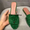 LP Loro Piano Summer Loro Charms Pianaa Slides Embellie Sweppers Slippers Sandals Chaussures en cuir authentique Cuir Open Toe Casual Fortes For Women Luxury Design Loro Shoe