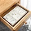 Storage Bags Wooden Jewelry Box With Clear Lid Display Drawer Tray Women Men Earrings Ring Organizer Case