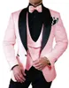 Herrenanzüge Blazer 2024 Herren Hochzeitskleid Italienisch Design Customized Black Raucher Hecklack Jacke 3-teiliger Bräutigam Terno Set für das kommende Q240507