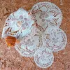 Round Hollow Lace er Plate Bowl Insulation Pad Napkin Embroidery Flower Placemat Mug Dining Coffee Table Cup Mat Home Decor 240430