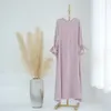 Robe des vêtements ethniques sous Abaya Robes de glissement longs intérieures Slevés Flare Muslim pour femmes Dubaï Luxury Turquie Islamic Kaftan Hijab Robe