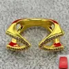 Cluster Rings 2024 Spanish Fashion Selling Hollowed Out Gold Plated Full Brick Ring Holiday Jewelry Gift