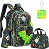 Backpacks MeetBellify Backpack for Boys School Sac avec boîte à lunch pour les enfants de la maternelle élémentaire Sac à dos pour garçons de 6 à 8 wx