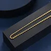 Kolye Kolyeleri 3/4/5mm Titanyum Çelik Twist Zinciri Tek Paslanmaz Takı 18K Altın Kaplama Kolye