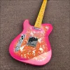 Gitaar Linkseded 6String Elektrische gitaar Colorchanging bugstickers Maple Piano Neck Wear String Porto.