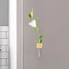 Vazolar mini ahşap buzdolabı vazo mıknatıs yaratıcı dekoratif çiçek yatak odası buzdolabı ev beyaz tahta