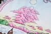 Розовый облачный сад печатные шорты набор рубашки высококачественные мужчины, женщины, лето на пляжном приморском приморском костюме 240504 240504
