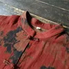 Frauenblusen Johnature Frauen Vintage Baumwoll -Leinenhemden und Tops 2024 Herbstschläuche Ständer Taschen Lose