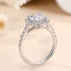 Charming D Color Moissanite Ring Jewelry 925 Sterling Silver Pass Test 1CT 2CT Flasing Moissanite Diamond Ring for Girls Women Nice Gift Size 5-10