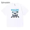 Herr- och kvinnors trender Designer Fashion Trendy Summer Ins RH F1 Racing Print Mens Loose Overdimensionerad kortärmad T-shirt Bomull