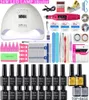 Kits d'art à ongles Ensemble de séchoir à lampe à LED UV avec 18 PCS Gel Gel Kit Polak Off Manucure Tools Electric Drill287y1833275