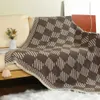 Одеяла текстиль город богемия ромбик цветочных вязаных одеял одеял домашний декор диван диван океано