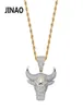 Jinao Fashion Cubic Zircon Collier de chaîne glacée Bull Demon King Pendant Hip Hop Jewelry Collier Bling Gift for Man J8766706