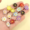 10pcs Kpop Colorful Daisy Enamel Charms for DIY Couple Trinkets Sweet Necklace Bracelet Earrings Hair Accessories Flower Pendant 240507