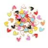 50Pcs 9x10mm Small Colorful Alloy Heart Charms Cute Love Pendants For DIY Bracelet Necklaces Jewelry Making Accessories 240507