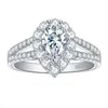 Testeur passé D Color Moisanite Ring Jewelry 925 Silver 1CT VVS MISSANITE DIAMOND RING POUR FEMMES FEMMES NIE