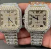 Стильные индивидуальные хип -хоп Luxury Dignls Stainls Steel Iced Out Diamonds Frist Watch Watch4bd651357222