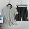 Мужские спортивные костюмы тренировочные футболки Set Set Smother Sport Sport Outfit O-образный с коротким рукавом для баскетбола для баскетбола