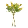 Fleurs décoratives artificielles acacia fleur de haricot jaune mimosa en peluche pudica pulvérisation cerise de soie faux pour décoration de maison de mariage