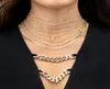 3 mm de ancho delgado liso cubano cadena de enlace 4 mm bisel cz mujer europea cadena de color de oro collar de costura de San Valentín regalo3561055
