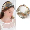 Scarves Thin Embroidered Headscarf Creative Wide Edge Hair Cover Lace Headwear Floral Multicolor Flower Pattern Headband Female