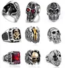 Gothic Punk Mens en acier inoxydable anneau vintage Hip Hop Skull Rings for Men Steampunk Jewelry Accessoires7880482