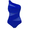 Swimwear pour femmes M-3xl 4xl Plus de maillots de bain Femmes Femmes Slim pour les maillots de bain rembourrés push-up Bleu noir solide
