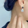 Estudo de luxo de luxo de alta qualidade zircão de zircão requintado brincos pendentes femininos de jóias de aço inoxidável de aço inoxidável brincos J240508