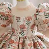 Doopjurken 2023 Spaans Girl Royal Dress Childrens Birthday Baptist Elegant Flower Frog Boutique Party Vest Q240507