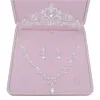 Perles strass sier branche tiara couronne de mariage accessoires capillaires accessoires de cheveux bijoux 3pcs set 210009