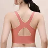 JC8D Active Underwear Sports Bra Front Adjustable Buckle Wireless Padded Comfy Gym Yoga Underwear Breathable Workout Fitness Top Low Intensity Women d240508