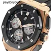 Дизайнер Audemar Peigue Watch Royal Oak Factory Factory оффшорный 43 -мм розовый золото черный бар.