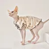 Haustier haarlose Katzenkleidung Sommer süße Baumwollkätzchen Weste für Sphinx Katze atmungsaktive Katzen Camisole Soft Devon Rex Soft Clothing 240507