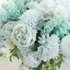 Fleurs décoratives Fleur artificielle Silk Peony Rose Hortensia Fake Wedding Marid Holiday Party Tableau Home Decoration DIY Bouquet de mariée