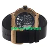 RM Luxury horloges Mechanische horloge-molens RM033 Ultra platte roségouden rubberen band 46 mm RM033-ad-rg complete set STZ4